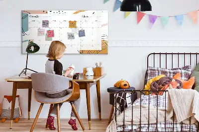 Magnetic glass dry erase board business organizer