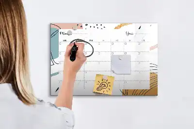 Magnetic glass dry erase board business organizer