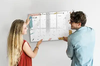 Magnetic glass dry erase board business organizer
