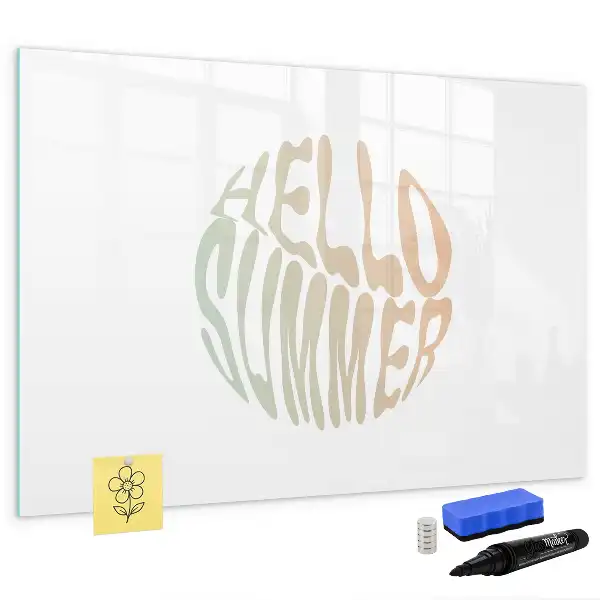 Magnetic marker board with welcome summer sign design