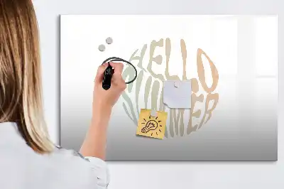 Magnetic marker board with welcome summer sign design