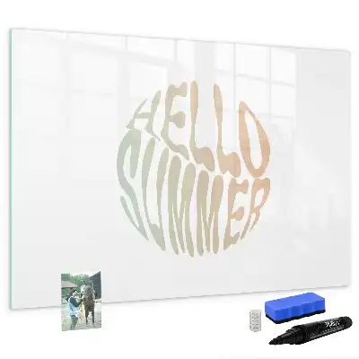 Magnetic marker board with welcome summer sign design