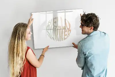 Magnetic marker board with welcome summer sign design