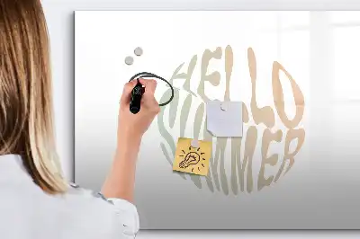 Magnetic marker board with welcome summer sign design