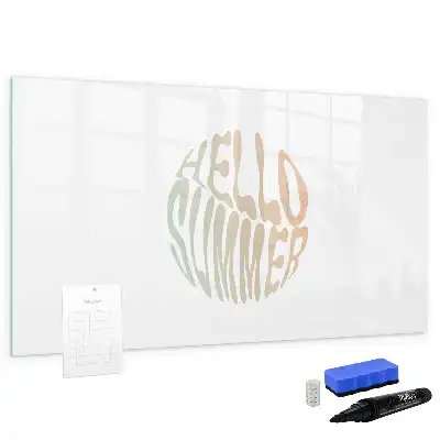 Magnetic marker board with welcome summer sign design