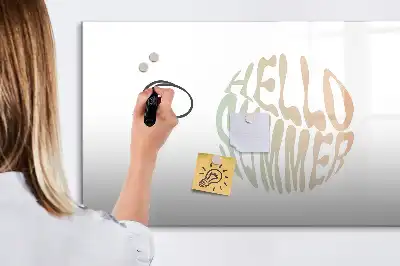 Magnetic marker board with welcome summer sign design