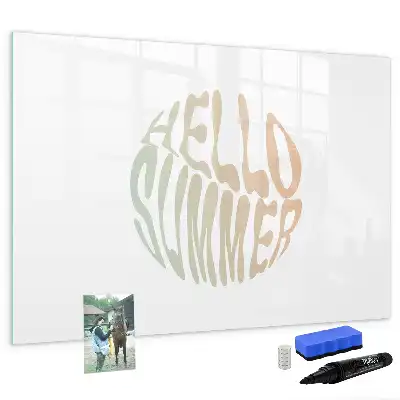 Magnetic marker board with welcome summer sign design