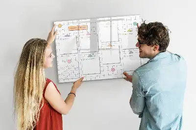 Magnetic glass dry erase board weekly planner