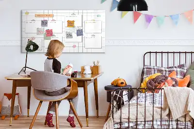 Magnetic glass dry erase board weekly planner