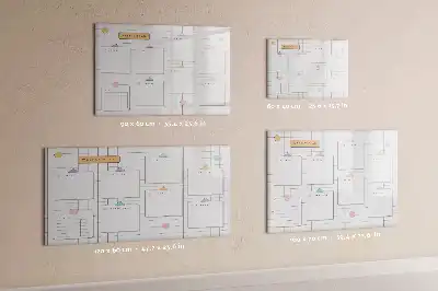 Magnetic glass dry erase board weekly planner
