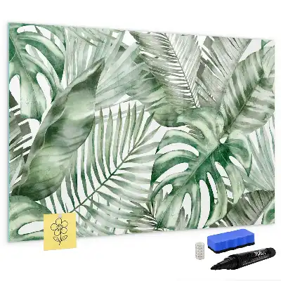 Magnetic marker board plant leaves pattern