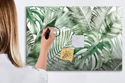 Magnetic marker board plant leaves pattern