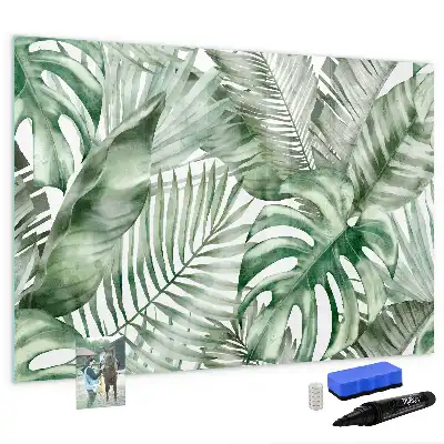 Magnetic marker board plant leaves pattern