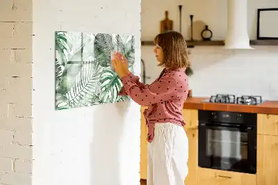 Magnetic marker board plant leaves pattern