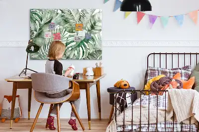 Magnetic marker board plant leaves pattern