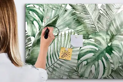 Magnetic marker board plant leaves pattern