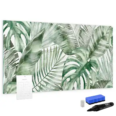 Magnetic marker board plant leaves pattern