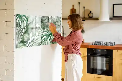 Magnetic marker board plant leaves pattern