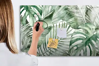 Magnetic marker board plant leaves pattern