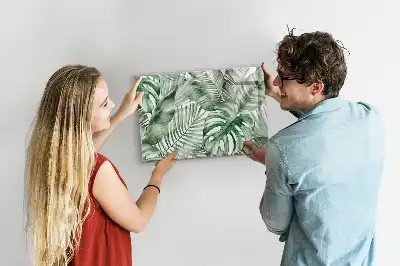 Magnetic marker board plant leaves pattern