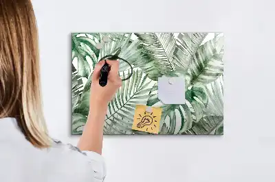 Magnetic marker board plant leaves pattern