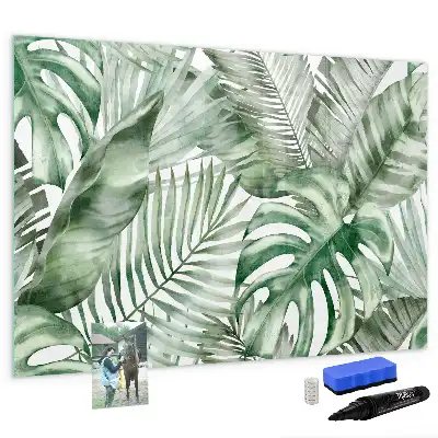 Magnetic marker board plant leaves pattern