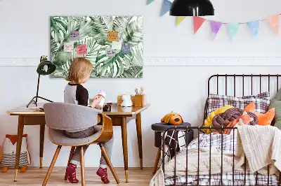 Magnetic marker board plant leaves pattern
