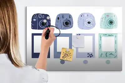 Magnetic marker board with Polaroid frames