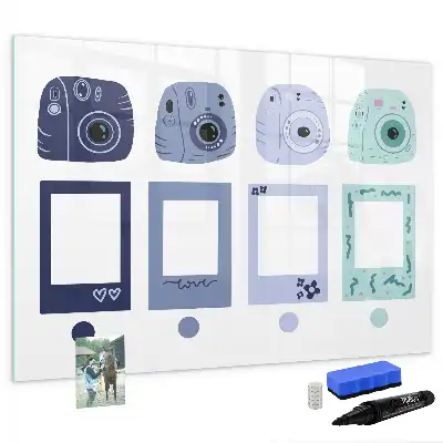Magnetic marker board with Polaroid frames