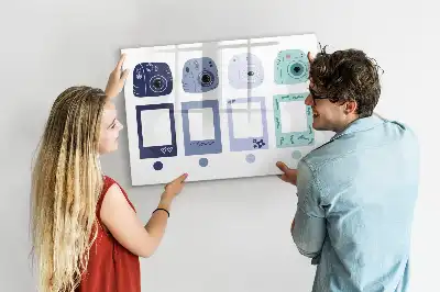 Magnetic marker board with Polaroid frames
