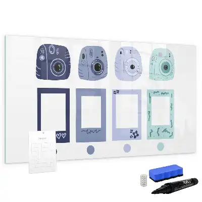 Magnetic marker board with Polaroid frames