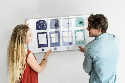 Magnetic marker board with Polaroid frames