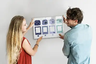 Magnetic marker board with Polaroid frames