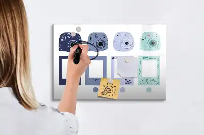 Magnetic marker board with Polaroid frames
