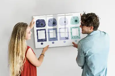 Magnetic marker board with Polaroid frames