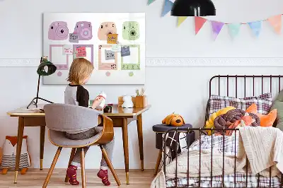Magnetic glass dry erase board camera set