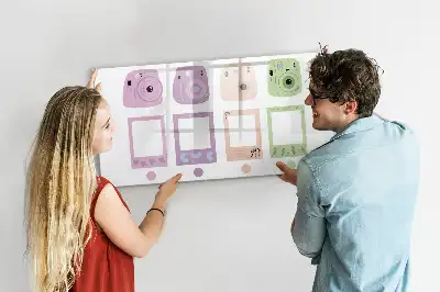 Magnetic glass dry erase board camera set