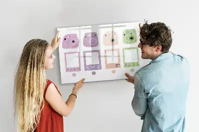 Magnetic glass dry erase board camera set