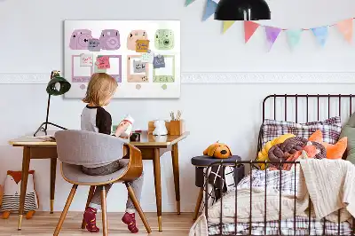 Magnetic glass dry erase board camera set