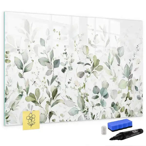 Magnetic marker board plants botanical design