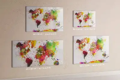 Magnetic marker board watercolor world map design