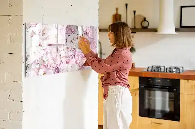 Magnetic Glass Dry Erase Board with decorative flowers