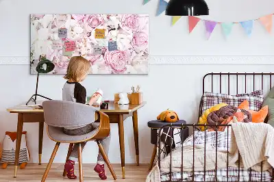 Magnetic Glass Dry Erase Board with decorative flowers