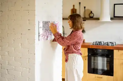 Magnetic Glass Dry Erase Board with decorative flowers