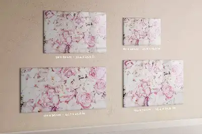 Magnetic Glass Dry Erase Board with decorative flowers