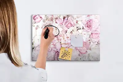 Magnetic Glass Dry Erase Board with decorative flowers