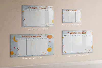 Magnetic weekly planner board with marker