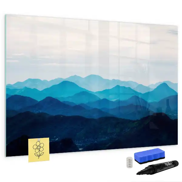 Magnetic marker board with watercolor wash design