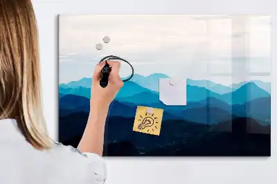 Magnetic marker board with watercolor wash design