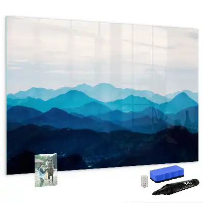 Magnetic marker board with watercolor wash design